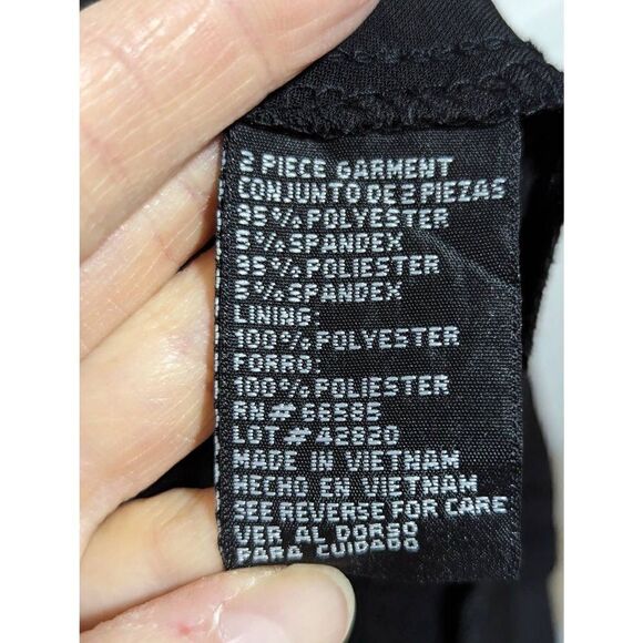 Perceptions Women's Black Tan Shiny Sparkle Abstract 2 Piece Jacket & Dress 16 - Picture 7 of 8